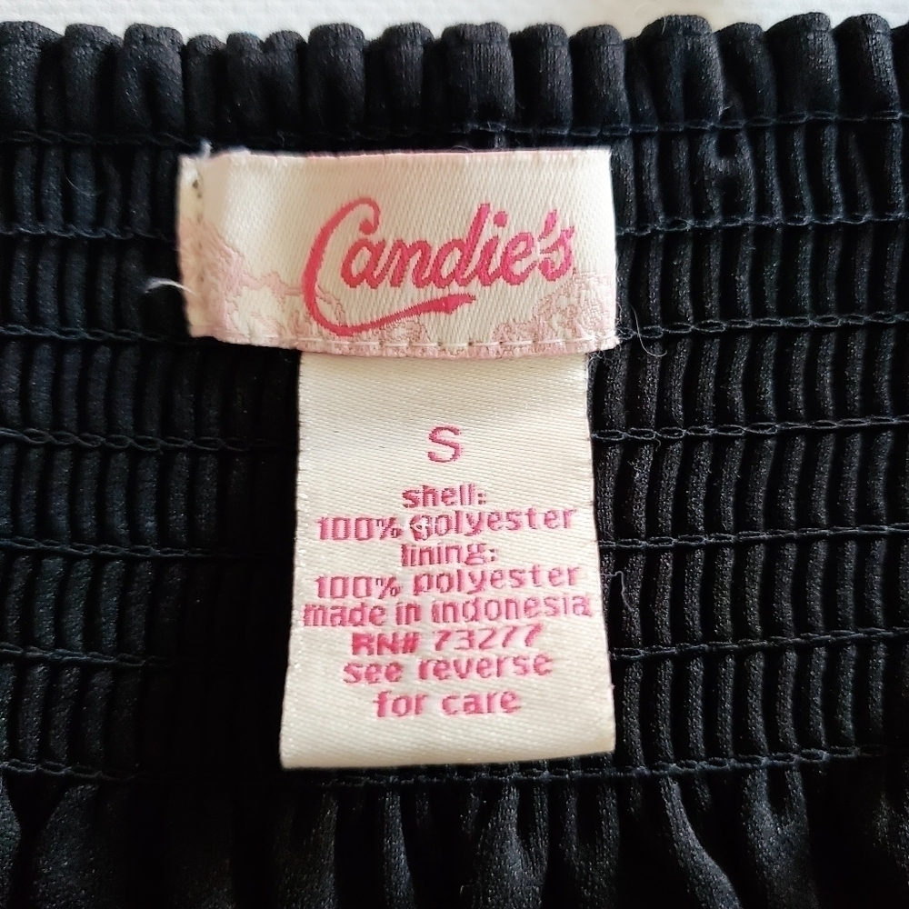 1042 * Candie's Geometric Floral Dot Print Tank Black Blue Size S - Picture 3 of 6